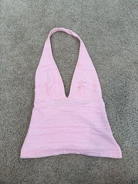 silence + noise Pale Pink Halter V-Neck Tank